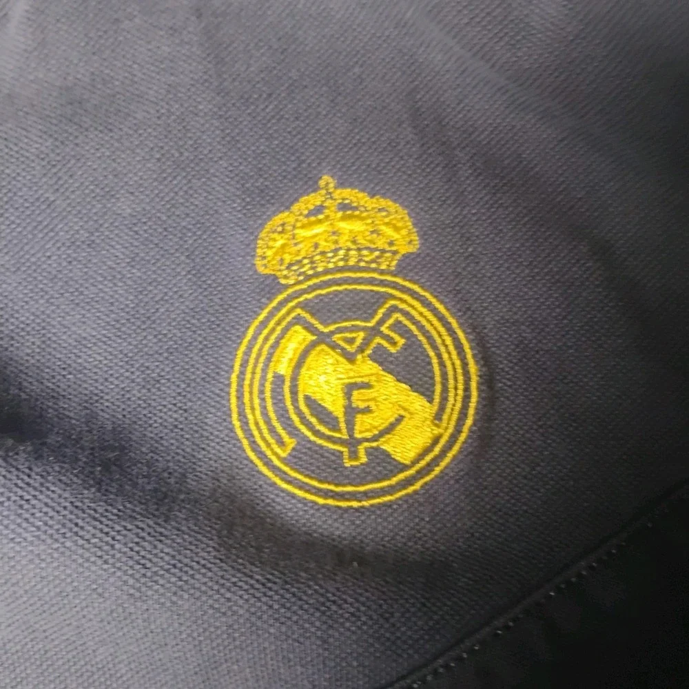 Adidas Real Madrid 3S Polo Shirt Men's Large Blue Short Sleeve Soccer Futbol‎